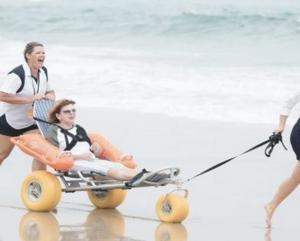 wheelchair fun at beach